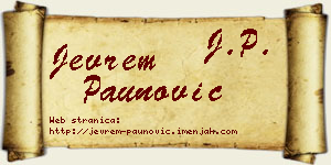 Jevrem Paunović vizit kartica